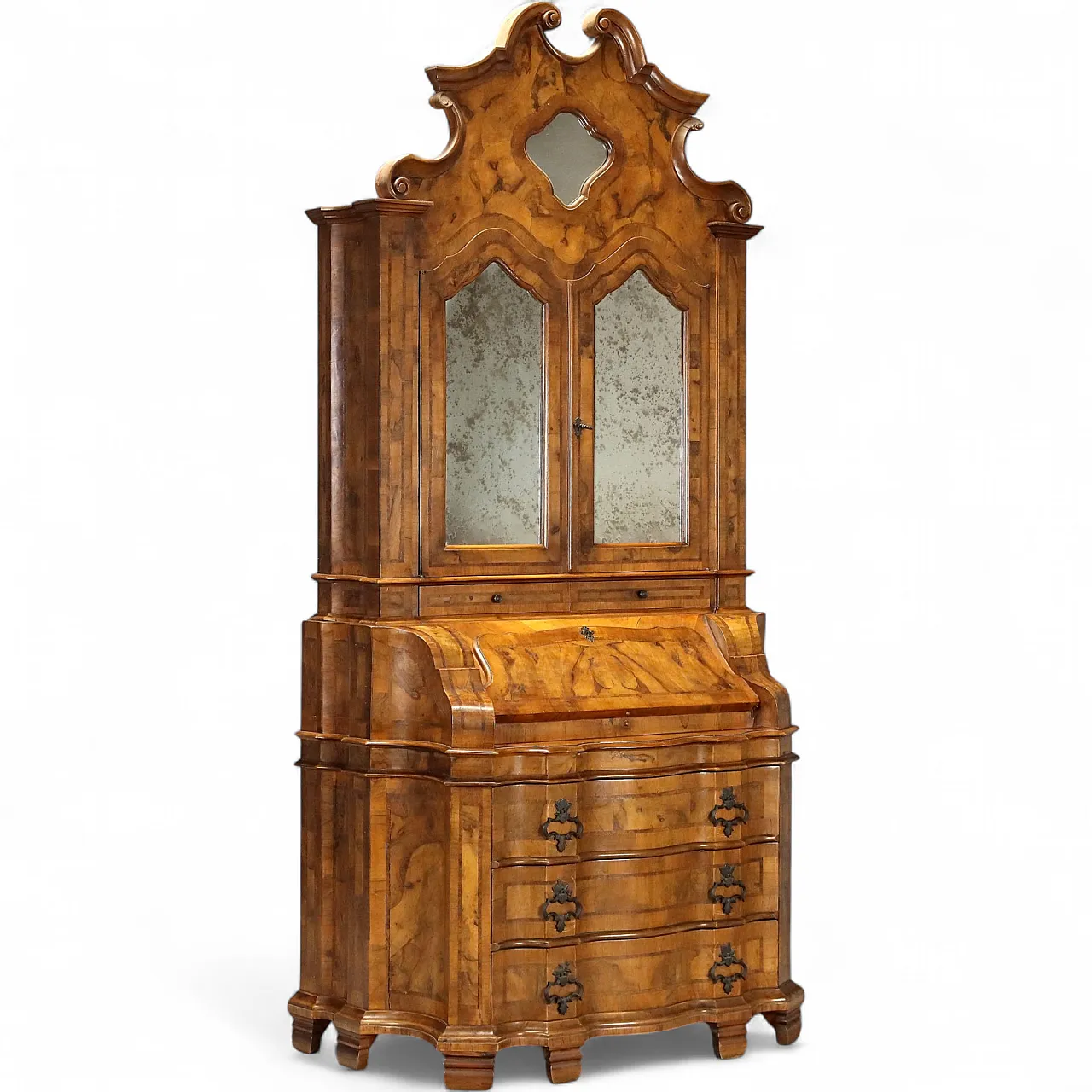 Walnut and burl burl trumeau, early 20th century 11