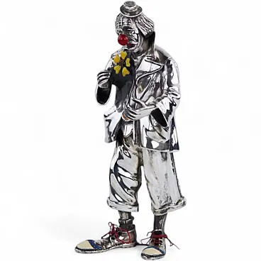 Figura in argento di un clown, fine '900