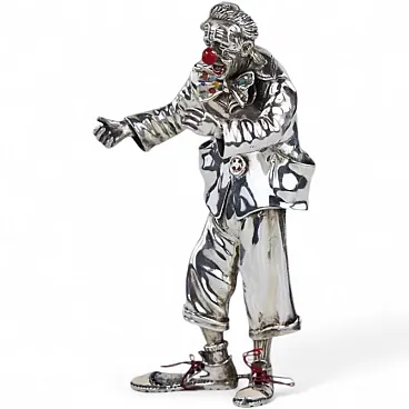 Figura in argento di un clown, fine '900