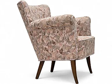 1960s, Danish armchair, furniture jacquard fabric.