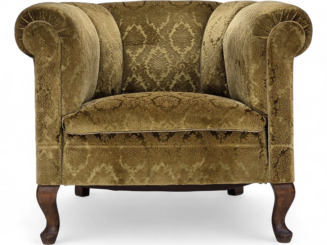 1950s, Danish relax chair, furniture velour, beech wood. 20