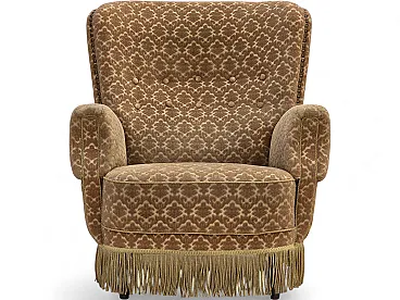 1960s, Danish armchair, furniture velour, beech wood.