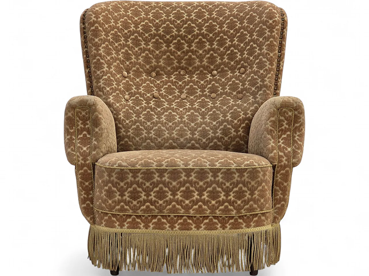 1960s, Danish armchair, furniture velour, beech wood. 20