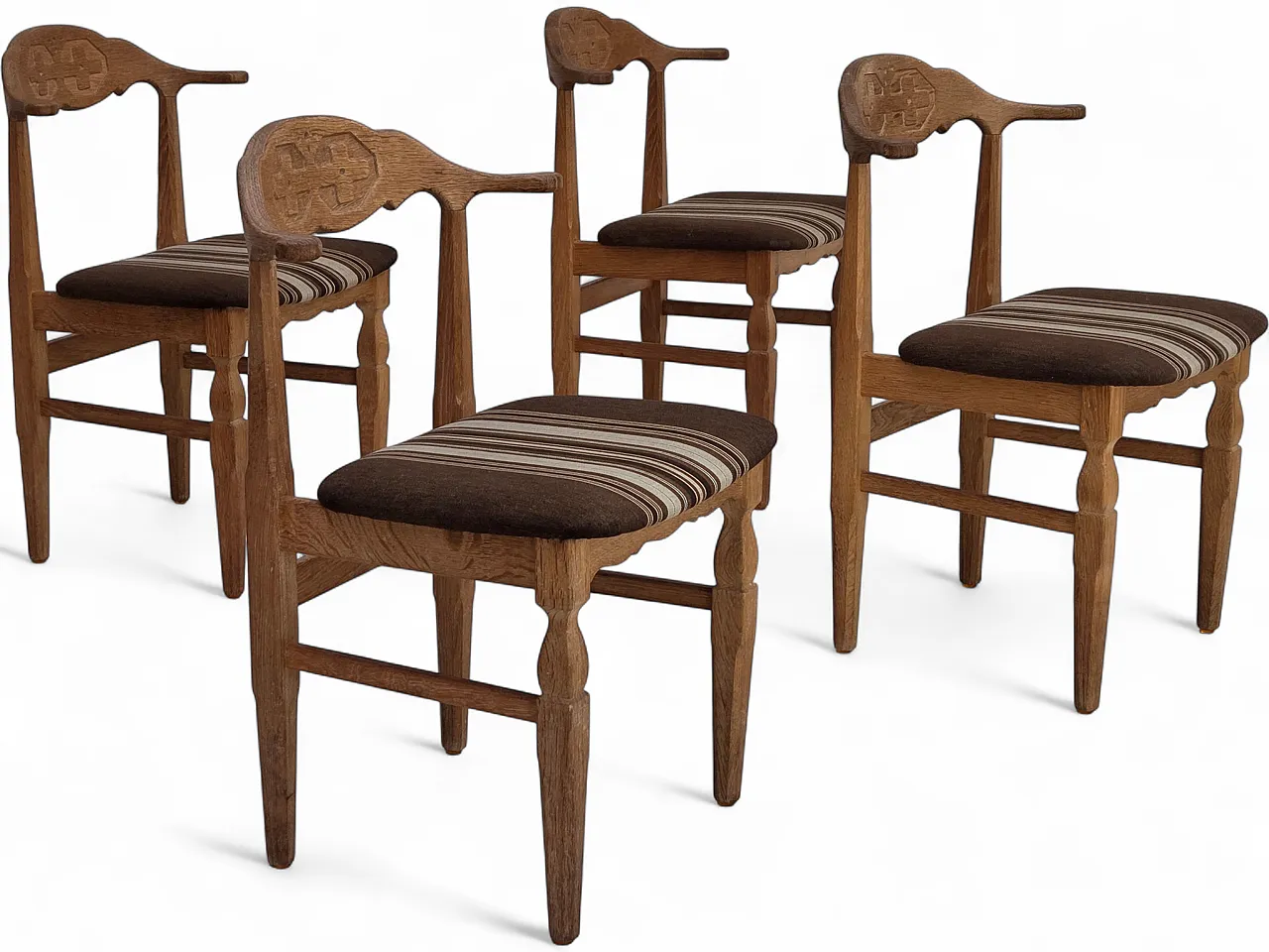 1960s, Danish design by Henning Kjærnulf, set of 4 chairs. 22