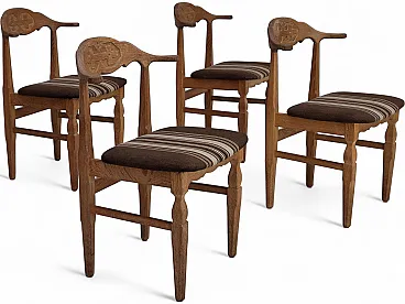 1960s, Danish design by Henning Kjærnulf, set of 4 chairs.