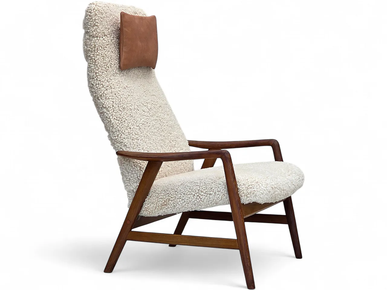 1960s, Danish design by Alf Svensson, genuine sheepskin, reupholstered 22