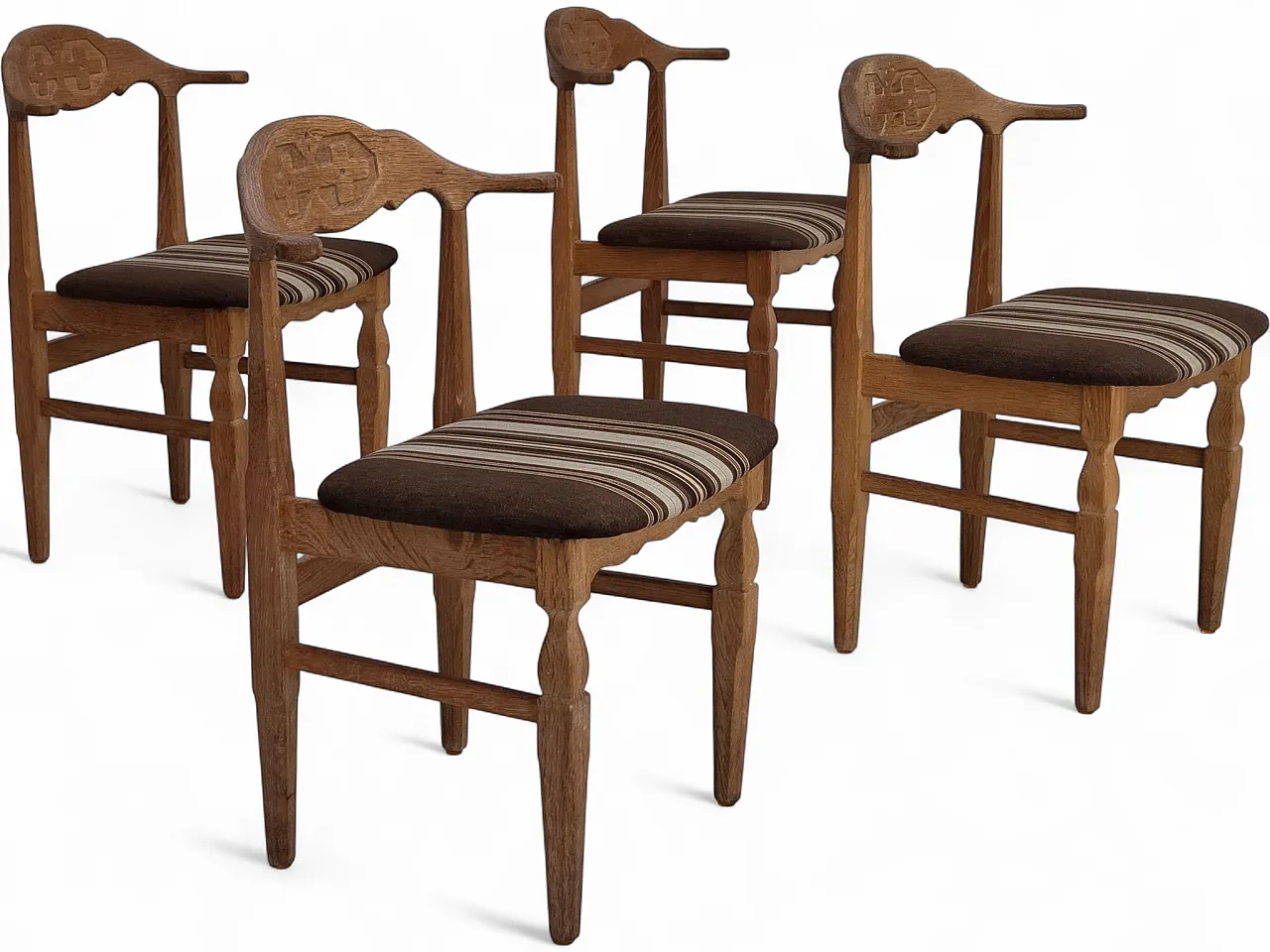 1960s, Danish design by Henning Kjærnulf, set of 4 chairs. 23