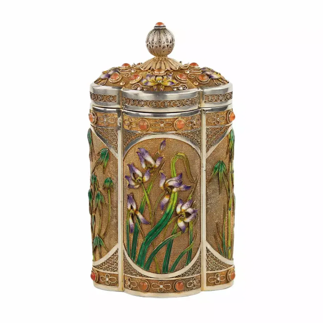 Scatola da tè in argento, '900 1
