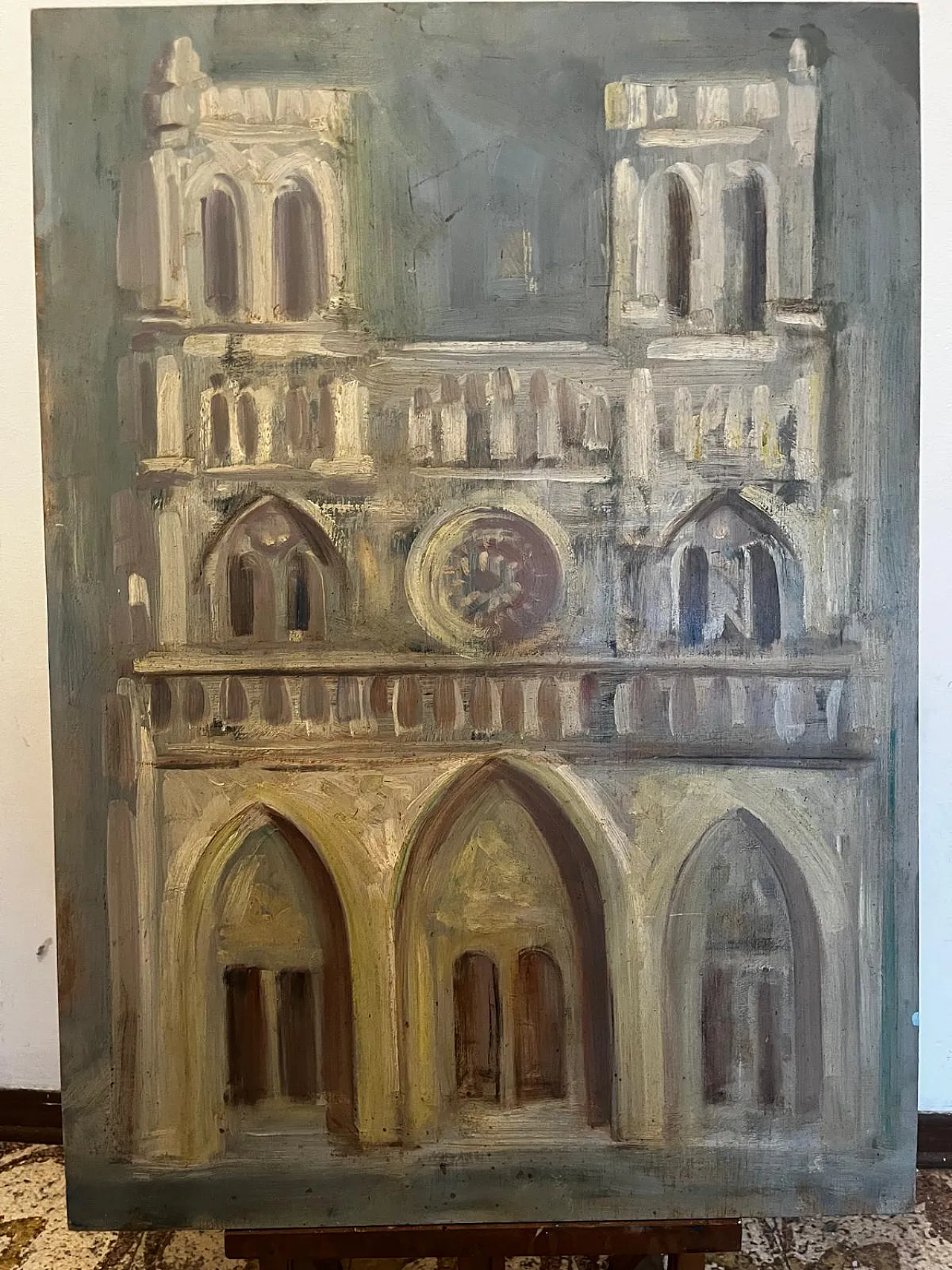 Notre-Dame de Paris, painting, oil on wood panel, 1970s 2