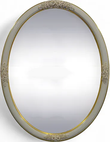 Capodimonte floral mirror from Giulio Tucci, 1970s