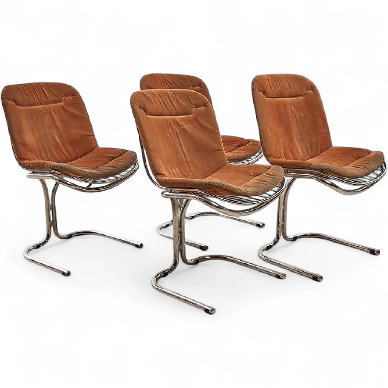 4 Chromed Chairs by Gastone Rinaldi for Rima, 1970s 10