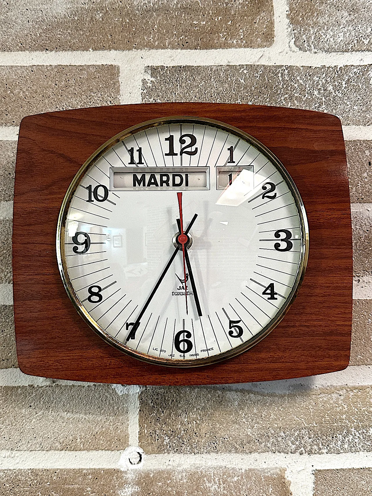 JAZ Transistor Wall Clock with Calendar, 1960s 1