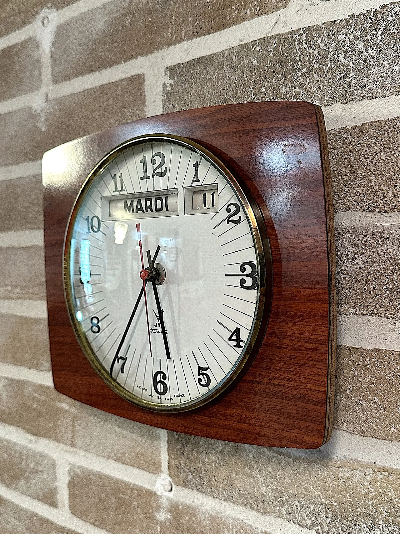 JAZ Transistor Wall Clock with Calendar, 1960s 3