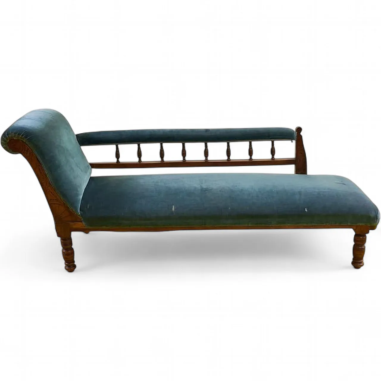 Wooden and velvet daybed sofa, 19th century 12