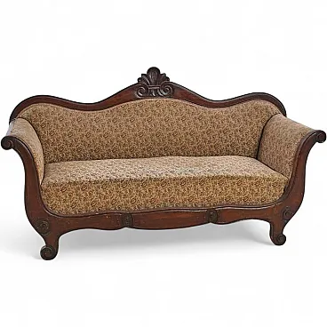 Luigi Filippo sofa in walnut, mid-19th century