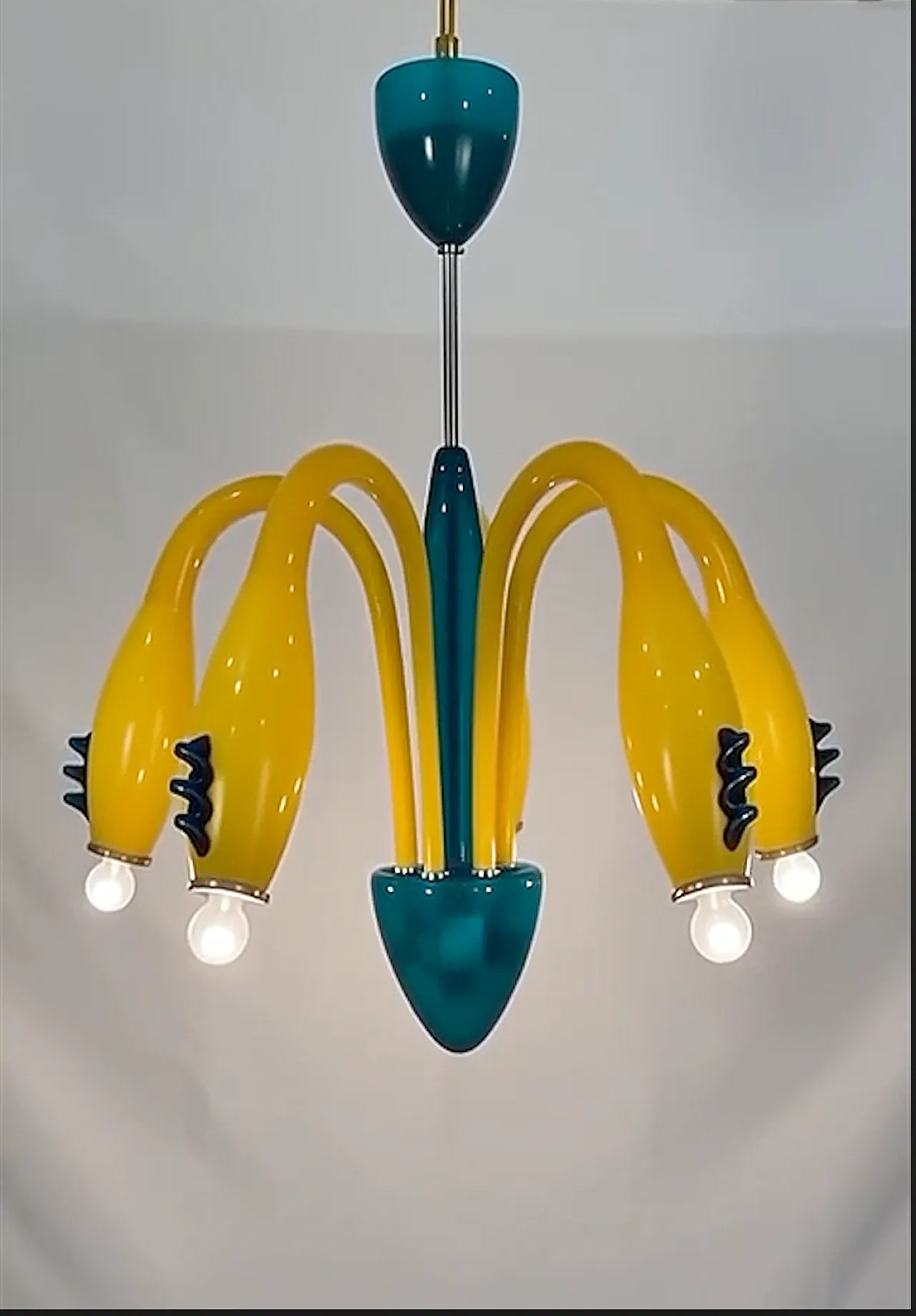 Post Modern chandelier by Massimo Giacon for VeArt Scilla, 1990s 3