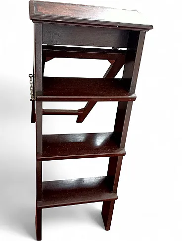 Mahogany Folding Library Ladder Victorian Style, 90s