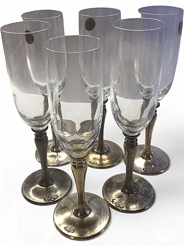Crystal Champagne Glasses Kingdom of Italy, early 20th Century