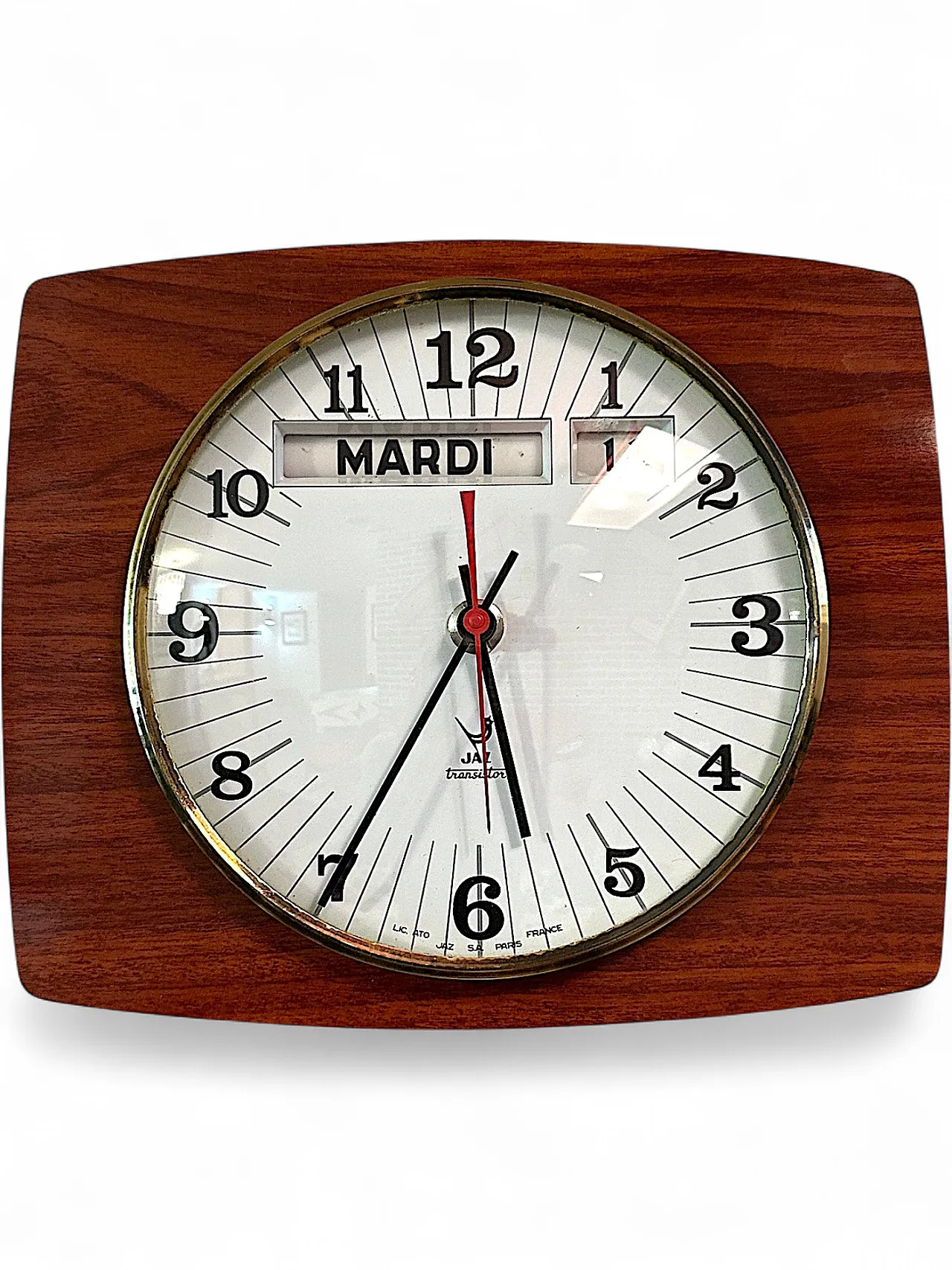 JAZ Transistor Wall Clock with Calendar, 1960s 5