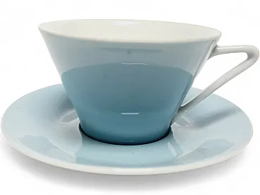 Tazza e piattino in porcellana postmoderni, Austria, anni '60, set da 2