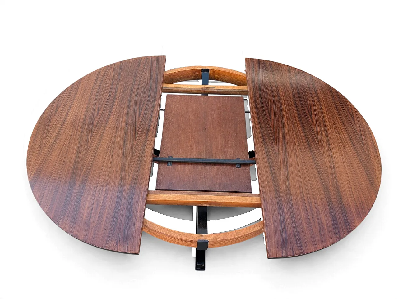 Extendable wooden dining table, Italy, 1960s 8