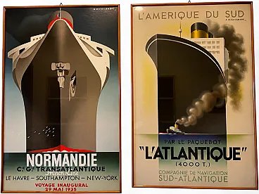 A.M. Cassandre, L’Atlantique & Normandie, Pair of large posters, 1960s