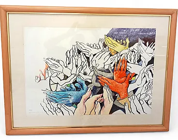 Original hand-retouched lithograph Applause by Ennio Calabria