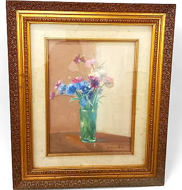 Oil Painting on Canvas - Still Life with Flowers – G. Benedetti
