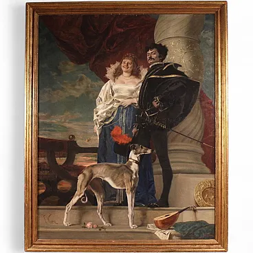 Large 19th century portrait signed Francesco Vinea