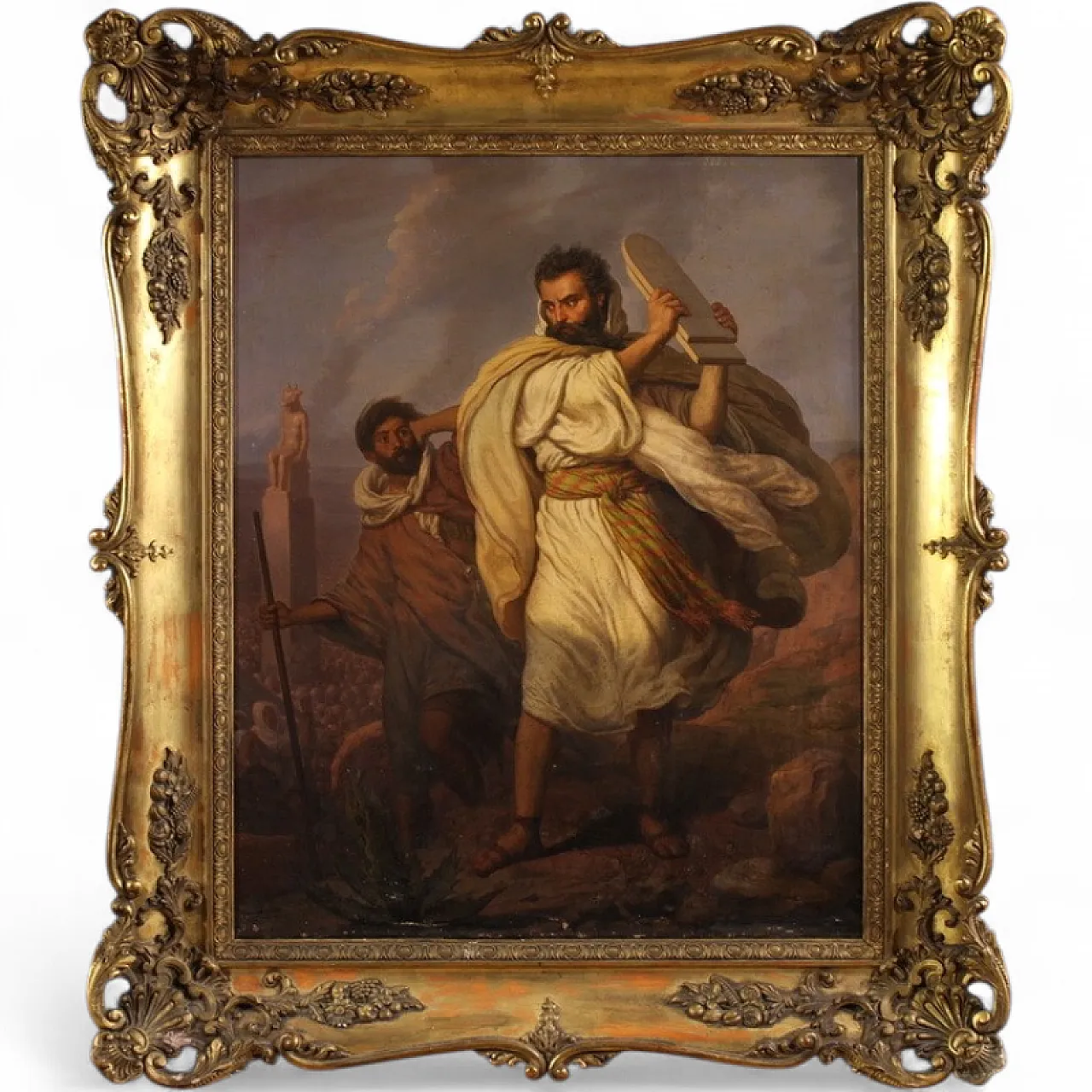 Moses painting signed Focosi dated 1852 16