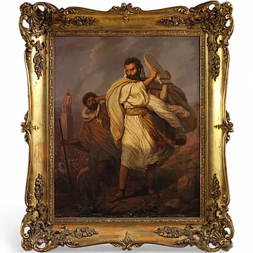 Moses painting signed Focosi dated 1852