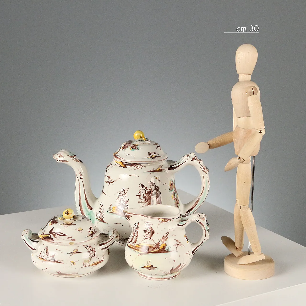 Servizio da tè o caffè in maiolica Angelo Levantino, '900 2