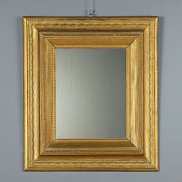 Specchiera in legno dorato con cornice guilloché, '800