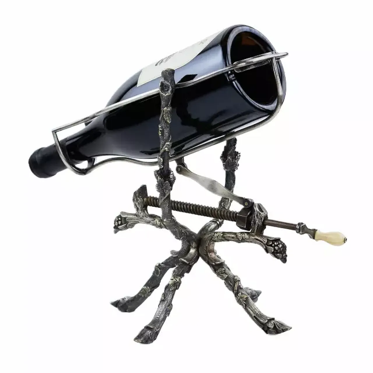 Decanter per vino argentato, fine '800 4