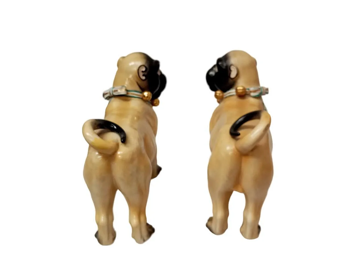Coppia di sculture di carlini in ceramica dipinta, anni '50 7