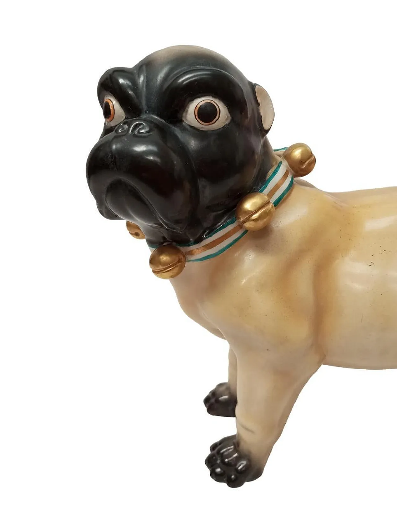 Coppia di sculture di carlini in ceramica dipinta, anni '50 10