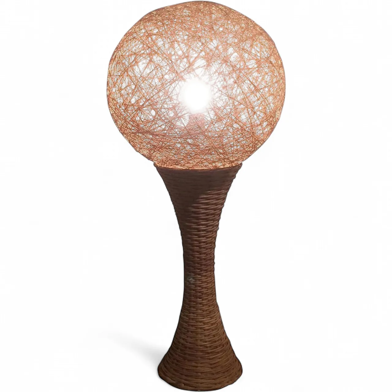 Tall rattan table lamp, France, 70s 11