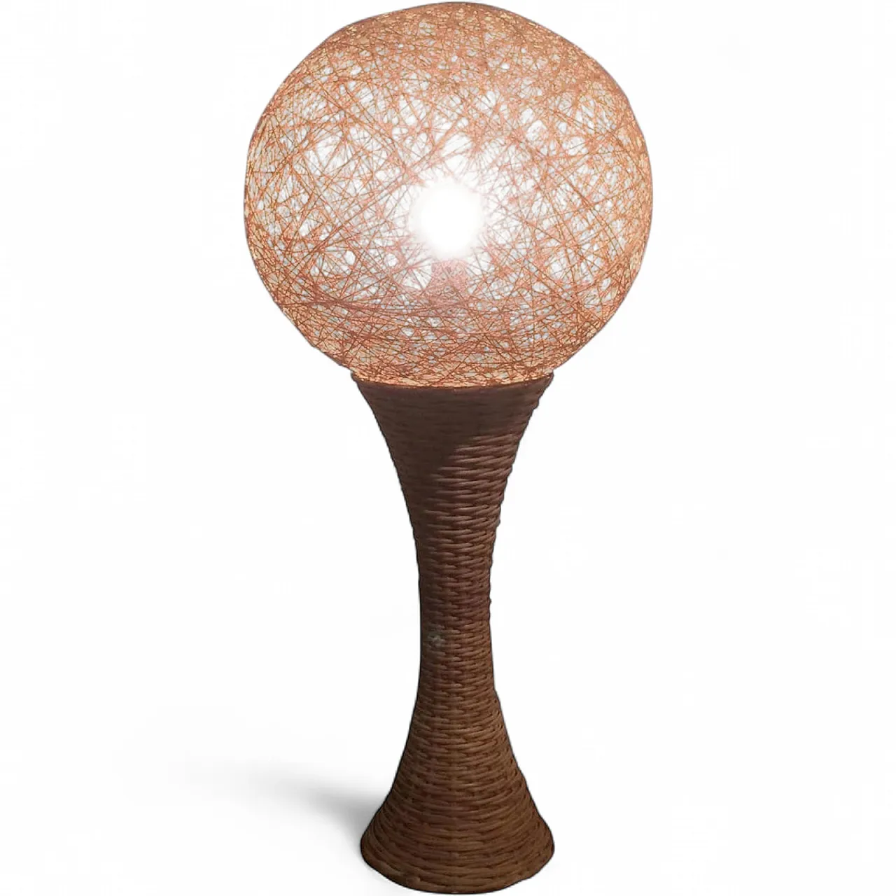 Tall rattan table lamp, France, 70s 12