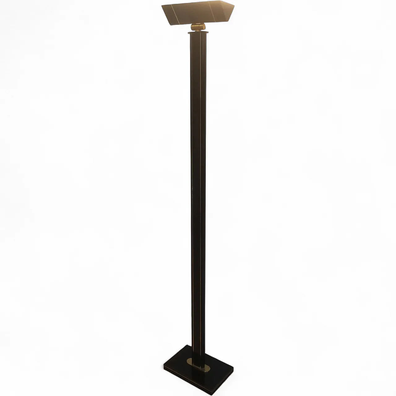 Lampada da terra ottone laccato nero, Francia, anni '70 21