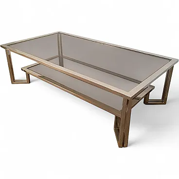 Chrome design coffee table, French, 70s