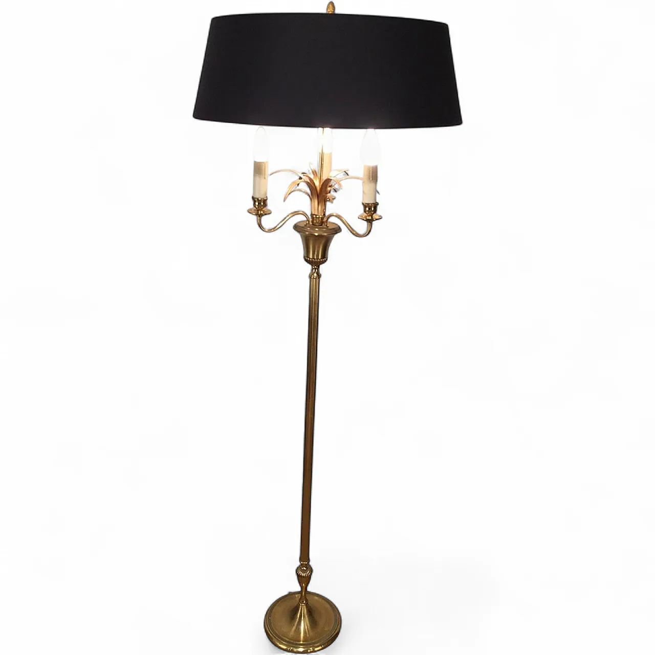 Lampada da terra a forma di ananas in ottone, nello stile di Maison Charles, circa 1970. 18