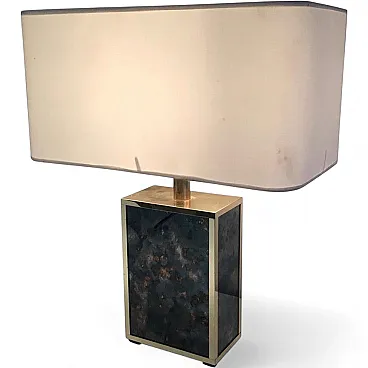 Foxed Glass and Gilt Metal Lamp in the Style of Aldo Tura, circa 1970