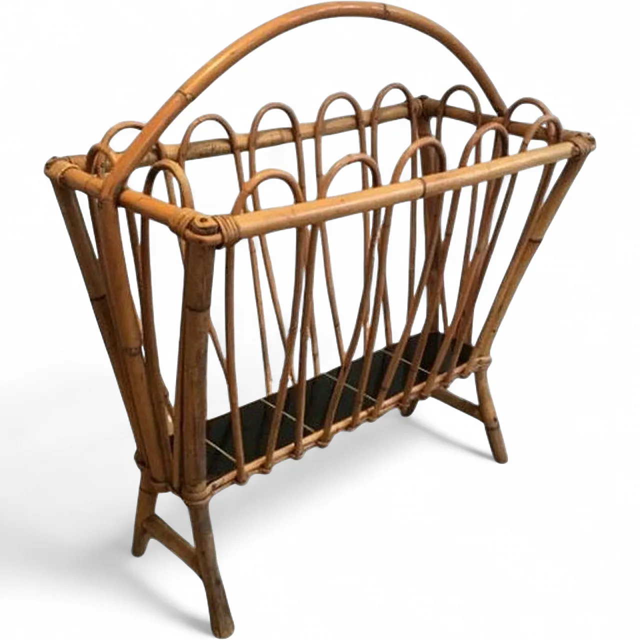 Rattan Magazine Rack, circa 1950 10