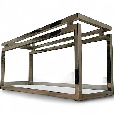 Very Nice Large Modern Chrome Console Table, circa 1970