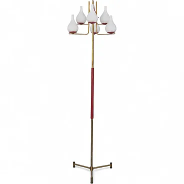 Arredoluce style brass floor lamp, 1950s