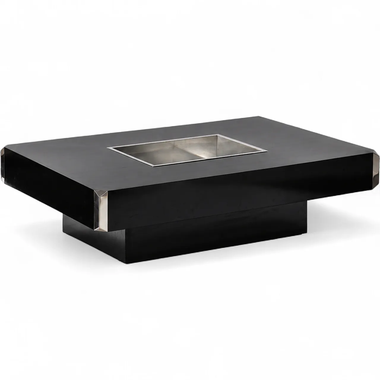 Alveo  coffee table by Willy Rizzo with bar compartment, 1970s 5