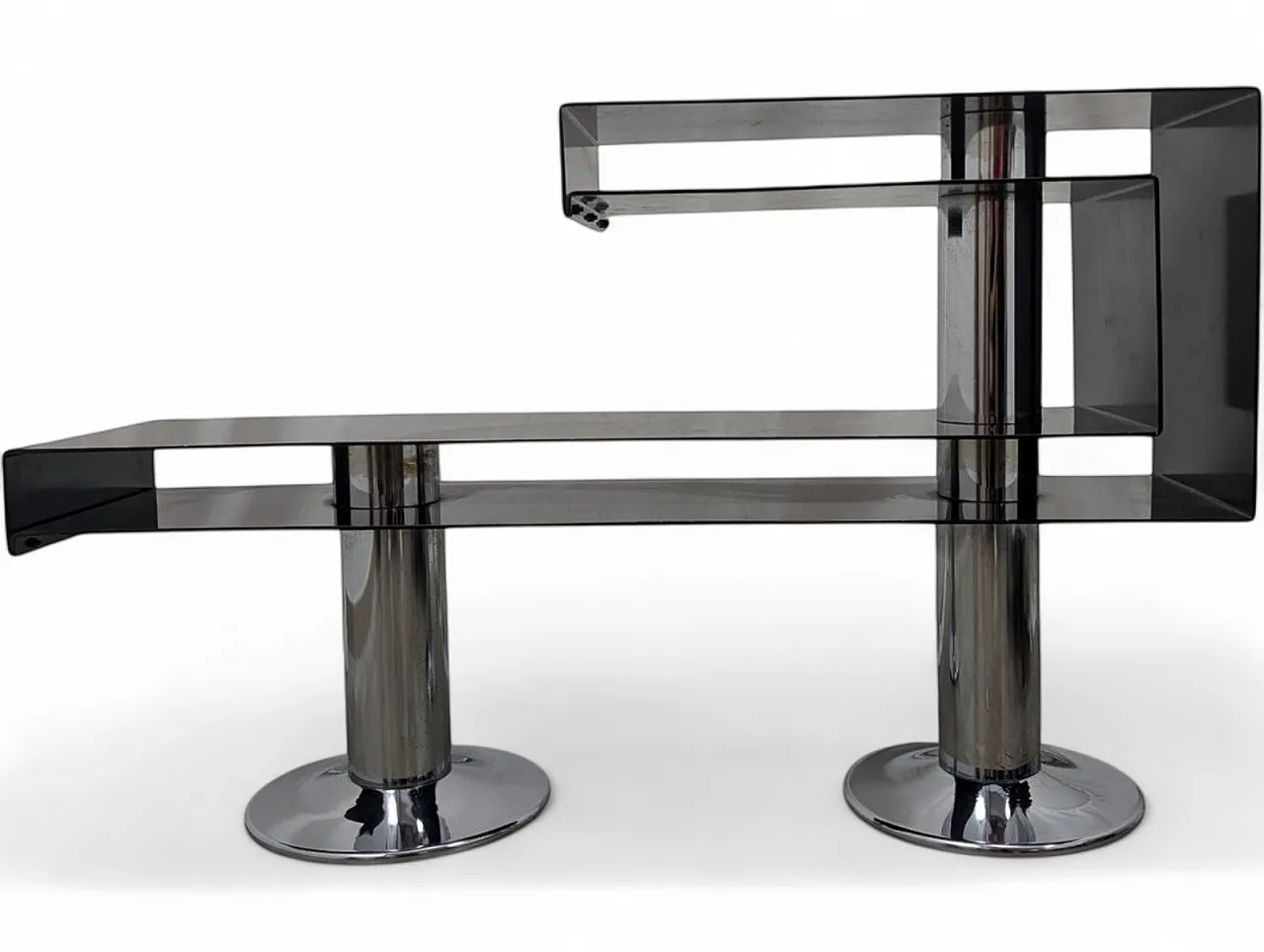 Chromed and painted metal entrance console table, 1970s 9