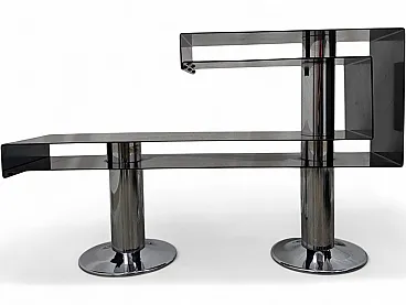 Chromed and painted metal entrance console table, 1970s