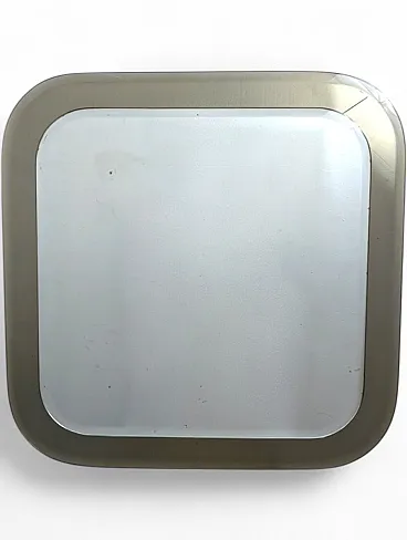 Wall mirror in clear and smoked glass, 1970s