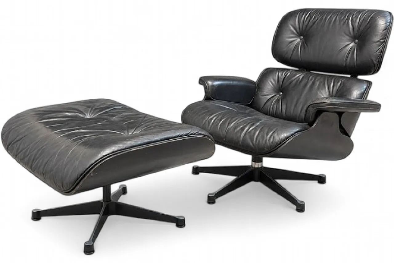 Lounge chair with ottoman by Charles Eames for Vitra, 20th century 11